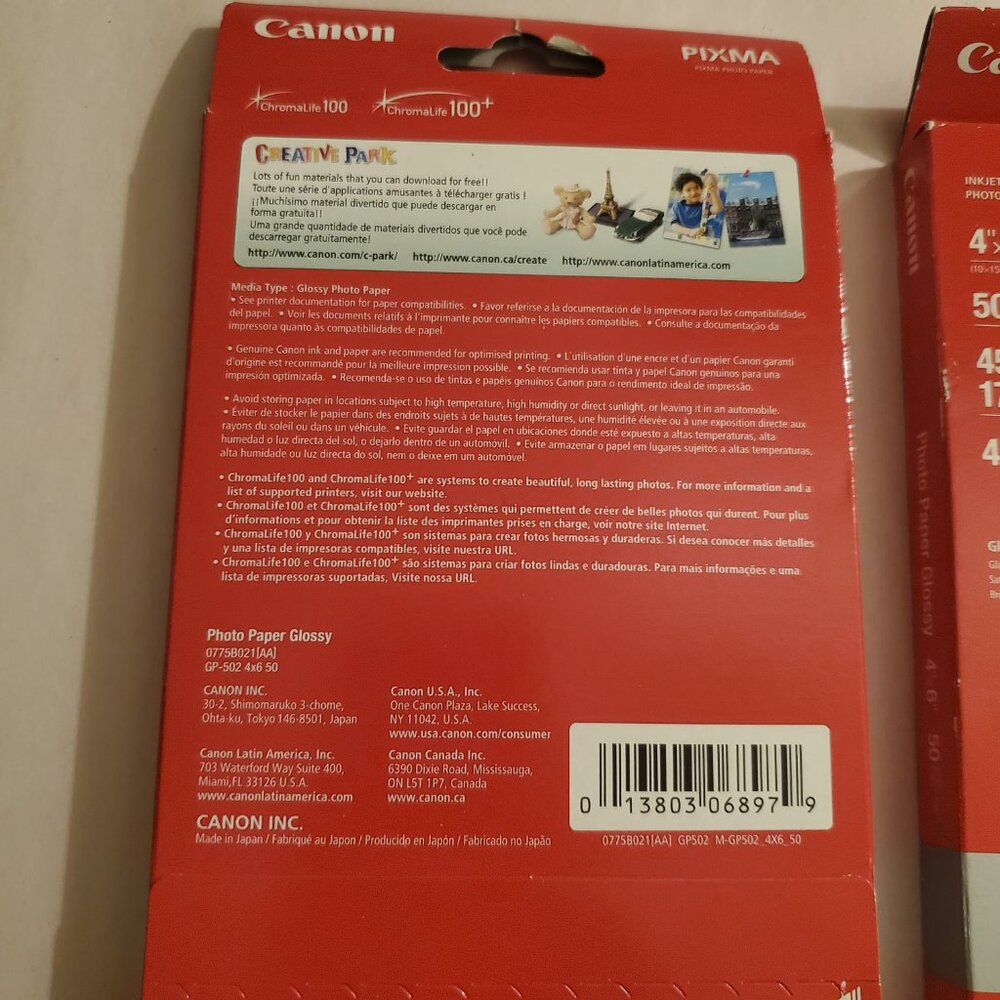 Canon gp-502 glossy photo paper 4x6 100ct new sealed - Picture 4 of 5